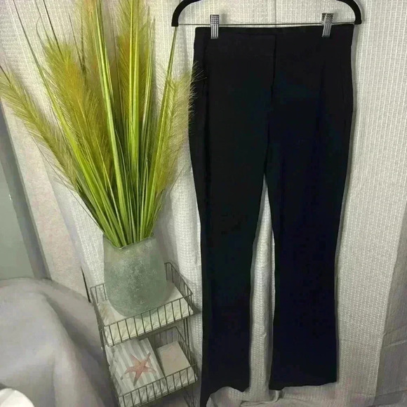 Theory Women’s 2 Black Garetto Fixture Ponte Wide Leg Dress Stretch Dress Pants - Picture 2 of 15